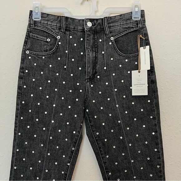 Anthropologie Pilcro and the Letterpress Beaded High Rise Slim Jeans NEW Size 27 - Picture 5 of 10